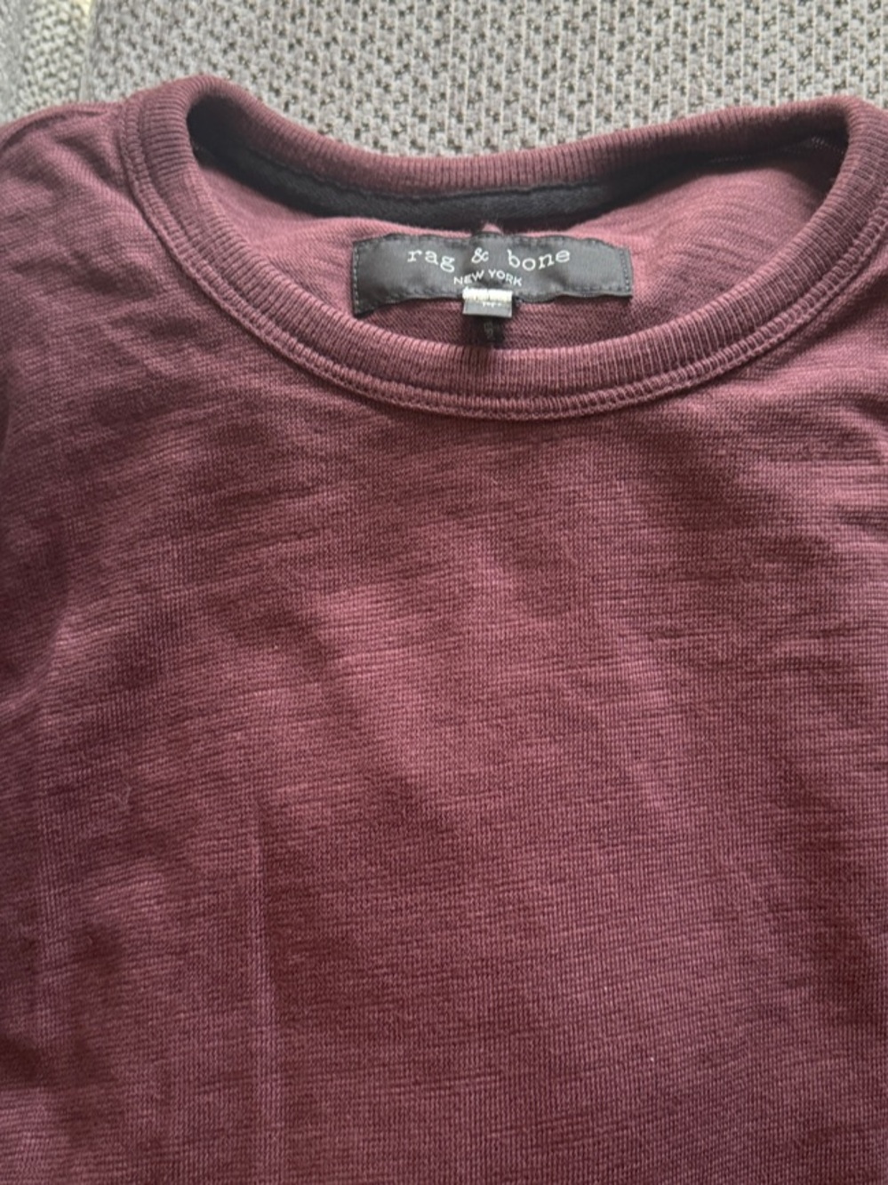 rag & bone The Slub Long Sleeve Top in burgundy Size Medium